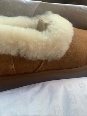 UGG Chestnut Suede Shearling Cuff Slip-On